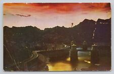 Postcard Sunset over Boulder Dam upstream face Arizona picture