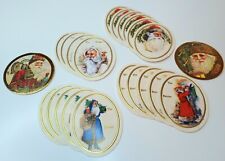 VINTAGE Lot of 22 VICTORIAN STYLE Round & Oval Christmas Gift Tags UNUSED picture