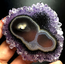 77g Diamond Grade Lavender Amethyst Stalactite with polished eyes AGATE  picture