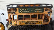 Rare Vintage 1930s Wood & Cast Iron French Double Decker Street Trolley Bus picture