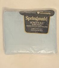 Springmaid Wondercale Blue No Iron Percale 54x76 Double Fitted Sheet New NOS Vtg picture