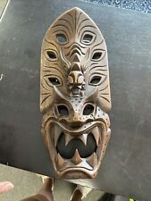 Philippines Tribal Wooden Dragon Mask Half Forgotten Devil Mask  picture