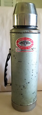 HUGE Vintage Uno-Vac Unbreakable Stainless Steel Thermos with Cap & Cup Made USA picture