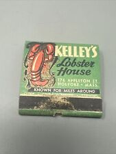 Vtg Matches Matchbook Kelley's Lobster House Restaraunt Holyoke Massahuchusetts picture