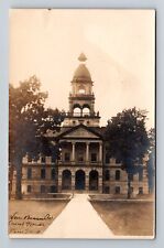Paw Paw MI-Michigan, RPPC, Courthouse, Antique, Souvenir Vintage c1907 Postcard picture