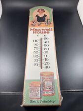 Bristol Craft Maxwell House Coffee Wooden Thermometer Wall Sign 18