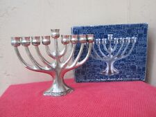 Vintage Karshi Original Silver Colored Menorah from Jerusalem Israel picture