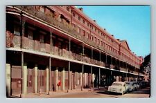 New Orleans LA-Louisiana, Pontalba Apartments View 1950's Cars Vintage Postcard picture