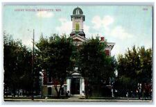 1912 Court House Exterior Building Marinette Wisconsin Vintage Antique Postcard picture