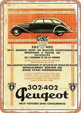 METAL SIGN - 1937 Peugeot 302 And 402 Two cars without competition Vintage Ad picture
