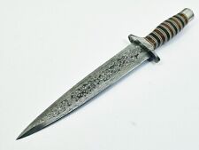 Custom Handmade Damascus Blade Wood Combat Boot Hunting Dagger Knife W/Sheath picture