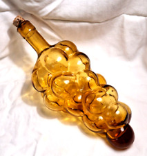 Vtg MCM Amber Grape Cluster Bunch Glass 12