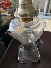 Scovill Mfg Co Glass Queen Anne Oil Lamp Clear Vintage picture