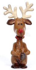 Hallmark Christmas Merry Miniature 1974 Reindeer Sitting Crossed Legs Brown Bell picture