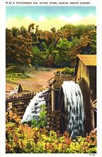 A Picturesque Old Water Mill During Indian Summer Surrounded With Trees Postcard picture