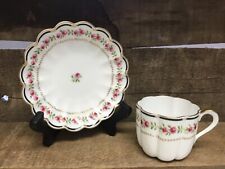 Fine Bone China Tea Cup & Saucer Nikko Co. Japan Pink Flowers picture