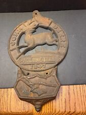 John Deere Old Letter Mail Box Cast Iron Sign Farm 1847 Moline IL Shed Cabin picture