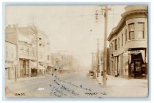1908 Main Street View Of East Chicago Harvey Illinois IL RPPC Photo Postcard picture