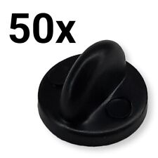 50x Black Rubber Pin Back Replacement Lot Hat Lapel Enamel Push Pins Comfortable picture