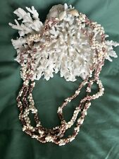 Hawaiian 100% White Momi,kaheleilani, 3 Strands, Necklace 26” picture