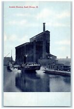 1910 Irondale Elevators Exterior Steamer South Chicago Illinois Vintage Postcard picture