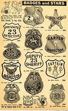 1947 Print Ad Police Mountie Garter US Mail G-Men Chicken Shimmy Inspector Badge picture