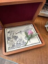 Wilderness Woods, Hummingbird wooden box Vintage, Comes w Exquisite Note Cards. picture