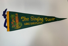 Vintage The Singing Tower Lake Wales, Fla.  Pennant Banner Green (A6) picture