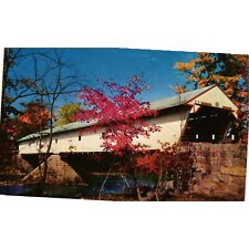 New England Covered Bridge Saco River Postcards Travel Souvenir Unposted picture