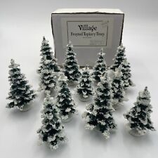 Dept 56 Village Frosted Topiary Trees Set of 13 #52027 picture