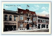 c1910's Masonic Temple Paint Store Street View Elgin Illinois IL Postcard picture