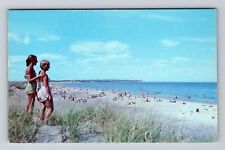 Block Island RI-Rhode Island, Crescent Beach, Atlantic Ocean Vintage Postcard picture