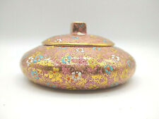 Vintage Royal Winton Grimwades Lidded Dish Gold Leaf With Moriage Flowers  4591  picture