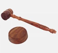 Wooden Decorative Brown Gavel Hammer With Wood Base Block picture