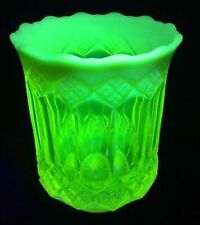RARE Antique Citrine Uranium Vaseline Glass Vase With Opalescence picture