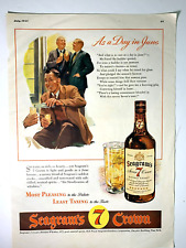 Seagram's 7 Crown Print Ad Esquire July 1943  13inx9in picture