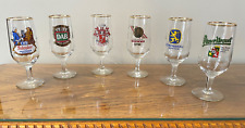Vintage German Collection of 6 Gold Rim Pilsner Glasses 6 1/2