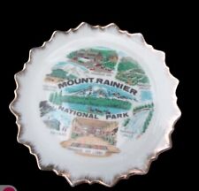 Vintage Mount Rainier National Park Decorative Souvenir Plate with Gold Edge picture