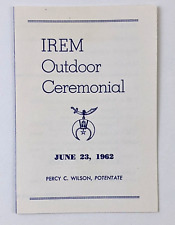 1962 IREM Shrine Outdoor Ceremonial Vintage Program Pennsylvania Masonic Masons picture