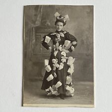 Antique Cabinet Card Photograph Young Woman Advertising Crabs Oyster Pails Odd picture