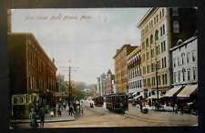 Main Street, North Adams, MA UDB Unused Postcard Streetcars picture