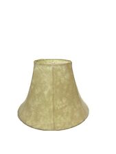 Vintage Faux Leather Lampshade Distressed Beige Tan Large Bell Brown Lighting  picture