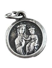 Vintage Catholic Virgin Mary & Infant Jesus Ricordo Tiny Religious Medal picture