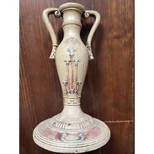Cast Candlestick Holder Vase Painted Vintage picture