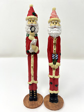 Christmas Set of Two Pencil Homie Santa Claus Figures Figurine picture
