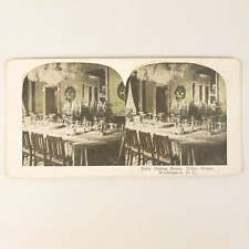 White House Dining Room Stereoview c1905 State Floor Table Washington DC J30 picture