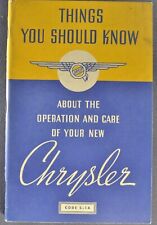 1937 Chrysler Imperial Owners Manual Convertible Coupe Sedan Excellent Original picture
