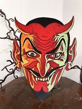 U Pick Vintage Inspired Devil Yellow, Green Face Halloween Cardstock Decoration picture
