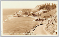 RPPC Postcard~ Heceta Head Lighthouse & OR Coast Highway~ 1939 Yachats Cancel picture