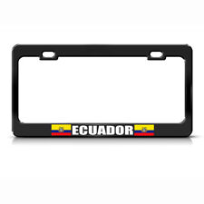 Ecuador Country Flag Black Steel Tag Border Steel Metal License Plate Frame picture